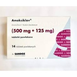 Амоксиклав (Amoksiklav) 625 мг (500 мг+125 мг), 14 таблеток