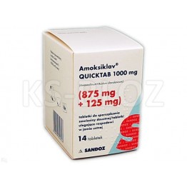 Амоксиклав Квиктаб (Amoksiklav Quicktab) 1000 мг, 14 таблеток