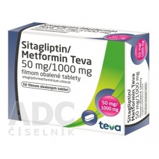 Ситаглиптин/Метформин Teva 50 мг/1000 мг, 56 таблеток